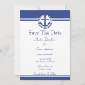 Navy Blue Nautical Anchor Save the Date (Voorkant)