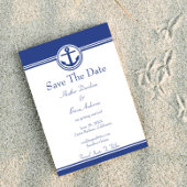 Navy Blue Nautical Anchor Save the Date