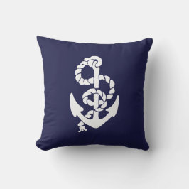 Navy Blue Nautical Anchor Sierkussen buitenshuis