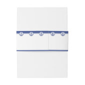 Navy Blue Nautical Anchor Uitnodigingen Wikkel (Achterkant Voorbeeld)