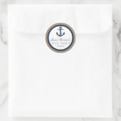 Navy Blue Nautical Anchor Vrijgezellenfeest Sticke Ronde Sticker (Tas)