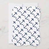 Navy Blue Nautical Baby Shower Kaart (Achterkant)