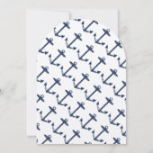 Navy Blue Nautical Baby Shower Kaart (Achterkant)