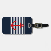 Navy Blue Nautical Bagagelabel (Voorkant horizontaal)