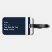 Navy Blue Nautical Bagagelabel (Achterkant horizontaal)
