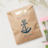 Navy Blue Nautical Boat Anchor en Rope Bedankzakje (Gezegeld)