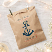 Navy Blue Nautical Boat Anchor en Rope Bedankzakje (Geknipt)