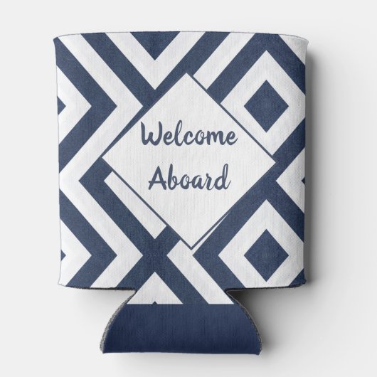 Navy Blue Nautical Boat Fun Captain Custom Blikjeskoeler (Achterkant)