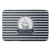 Navy Blue Nautical Boat gepersonaliseerd Badmat (Voorkant)