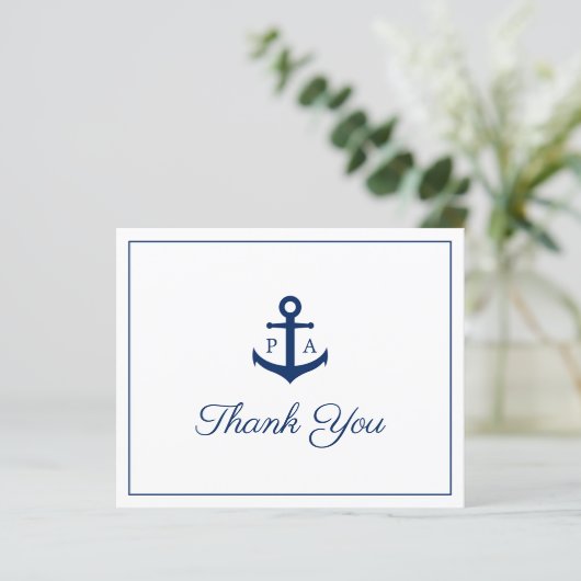 Navy Blue Nautical Budget Weddenschap Hartelijk da (Staand voorkant)