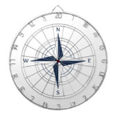 Navy Blue Nautical Compass Dartbord (Voorkant)