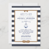Navy Blue Nautical Infinity Knot Baby shower Kaart (Voorkant)