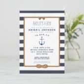 Navy Blue Nautical Infinity Knot Baby shower Kaart (Staand voorkant)
