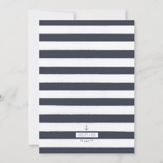 Navy Blue Nautical Infinity Knot Baby shower Kaart (Achterkant)