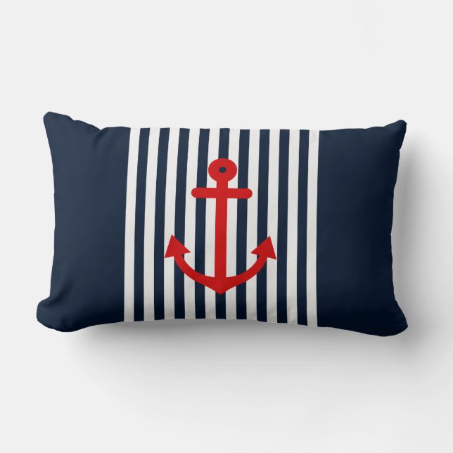 Navy Blue Nautical Kussen (Voorkant)