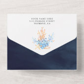 Navy Blue  Nautical Lantern Baby shower All In One Uitnodiging (Achterkant)