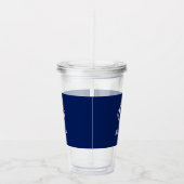 Navy Blue Nautical Lifesaver Monogram Acryl Drinkbeker (Rechts)