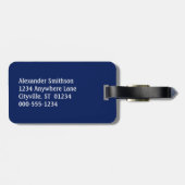 Navy Blue Nautical Lifesaver Monogram Bagagelabel (Achterkant horizontaal)