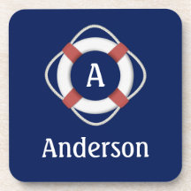 Navy Blue Nautical Lifesaver Monogram
