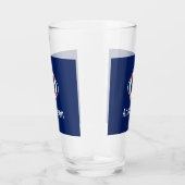 Navy Blue Nautical Lifesaver Monogram Glas (Rechts)