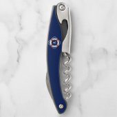 Navy Blue Nautical Lifesaver Monogram Kurkentrekker (Achterkant)