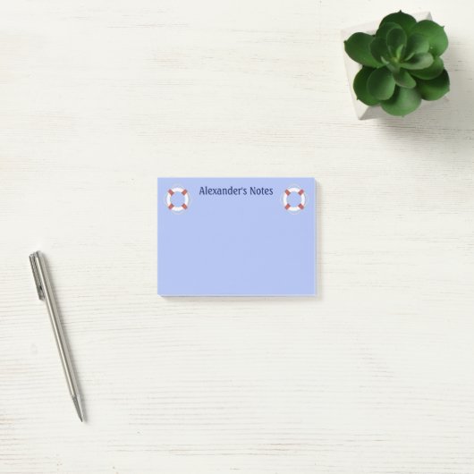 Navy Blue Nautical Lifesaver Monogram Post-it® Notes (Kantoor)