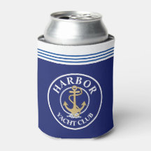 Navy Blue Nautical Monogrammed Bottle Cooler