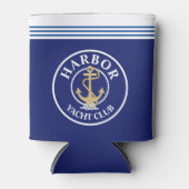 Navy Blue Nautical Monogrammed Bottle Cooler (Voorkant)