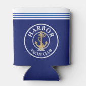 Navy Blue Nautical Monogrammed Bottle Cooler (Achterkant)