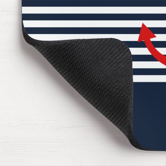 Navy Blue Nautical Muismat (Hoek)