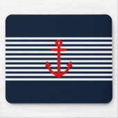 Navy Blue Nautical Muismat (Voorkant)
