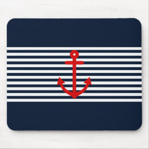 Navy Blue Nautical Muismat