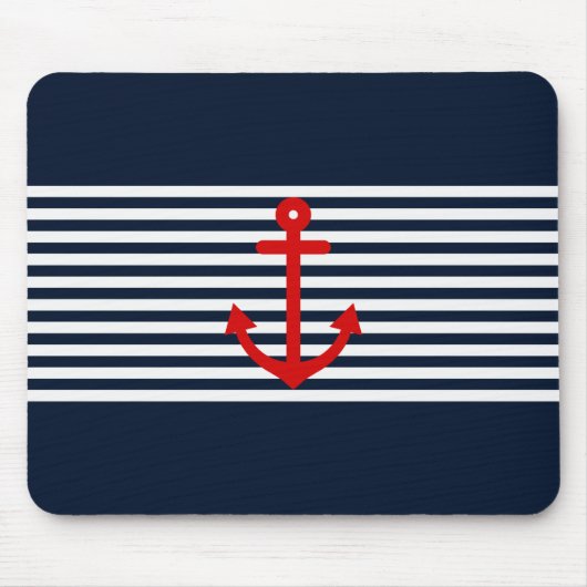 Navy Blue Nautical Muismat (Voorkant)