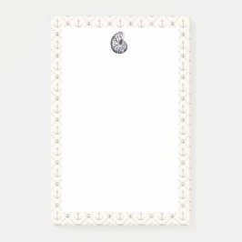 Navy Blue Nautical Ocean Shell Anchor Post-it® Notes