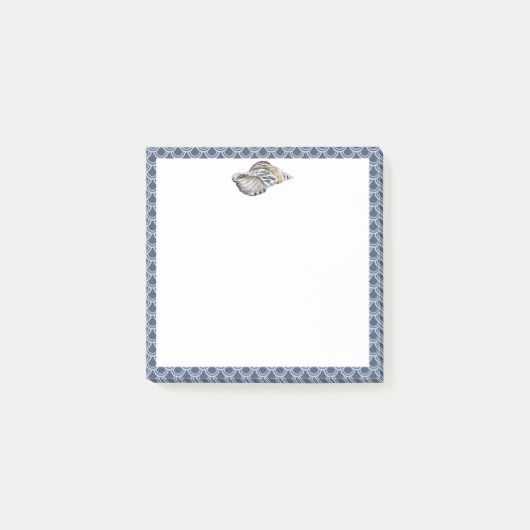 Navy Blue Nautical Ocean Shell Post-it® Notes (Voorkant)