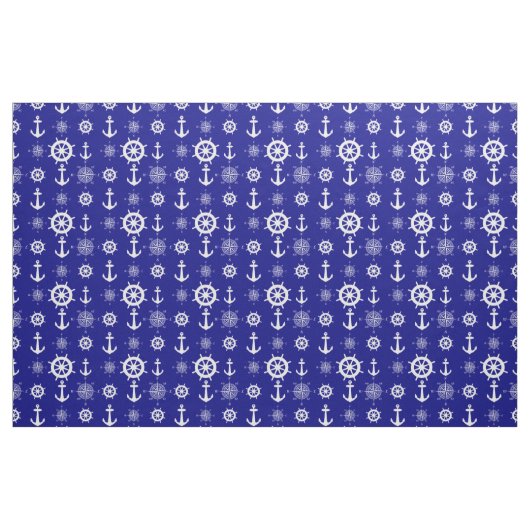 Navy Blue Nautical Pattern Stof (Fat Quarter)
