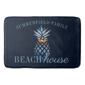 Navy Blue Nautical Personalized Beach House Family Badmat (Voorkant)