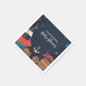 Navy Blue Nautical Pirate Baby shower Servet (Hoek)