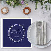 Navy Blue Nautical Rope Wedding Servet