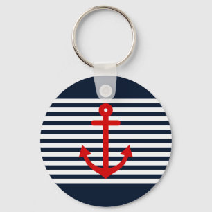 Navy Blue Nautical Sleutelhanger