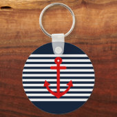Navy Blue Nautical Sleutelhanger (Voorkant)