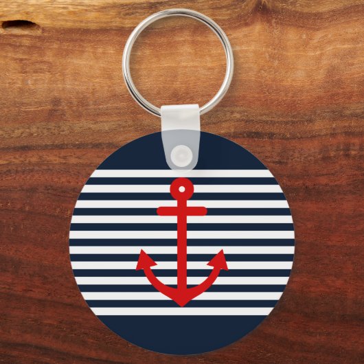 Navy Blue Nautical Sleutelhanger (Voorkant)