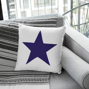 Navy blue nautical star op witte achtergrond kussen