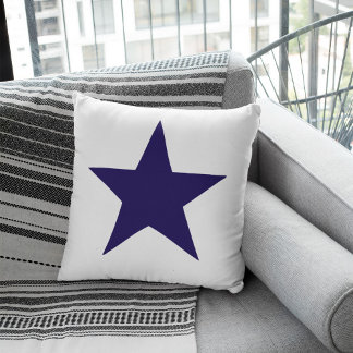 Navy blue nautical star op witte achtergrond kussen