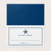 Navy Blue Nautical Starfish Wedding Escort Card Kaart (Buitenkant ongevouwen)