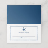 Navy Blue Nautical Starfish Wedding Escort Plaatskaartje (Buitenkant ongevouwen)