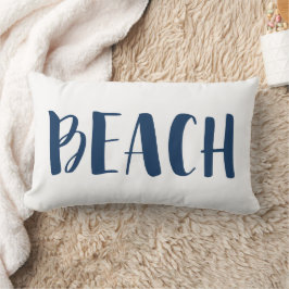 Navy Blue Nautical Stripe Beach House Kussen