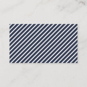 Navy Blue Nautical Stripe Website Invoegen Informatiekaartje (Achterkant)