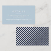 Navy Blue Nautical Stripe Website Invoegen Informatiekaartje (Voorkant / Achterkant)