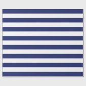 Navy Blue Nautical Stripes Cadeaupapier (Vlak)